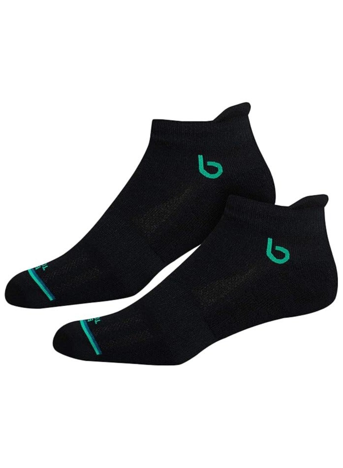 BAMBOS Unisex Eco Touch Athletic Ankle Bamboo Socks for Men & Women Running, Badminton & Gym, Pack of 3 (Size UK 7-11, Black)