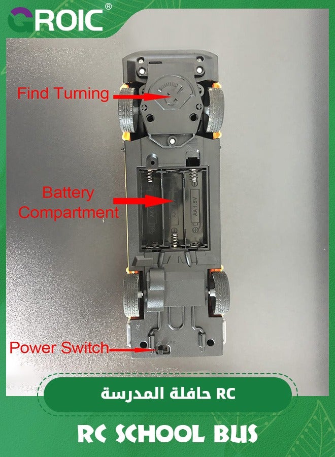 RC School Bus,Remote Control Car Vehicles, 2.4G Opening Doors City Bus Toy Classic Baby Bus, Remote Control Car with LED Lights,School Bus Toy, Electronic Vehicles Toy