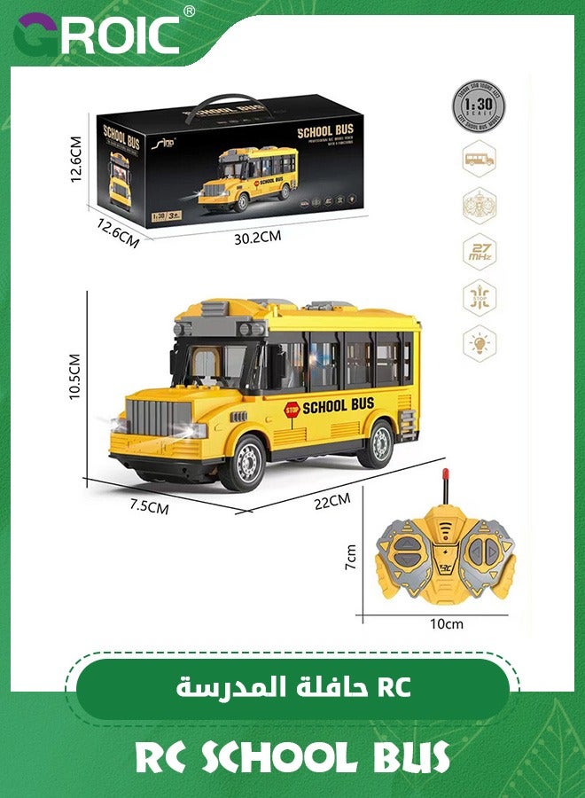 RC School Bus,Remote Control Car Vehicles, 2.4G Opening Doors City Bus Toy Classic Baby Bus, Remote Control Car with LED Lights,School Bus Toy, Electronic Vehicles Toy