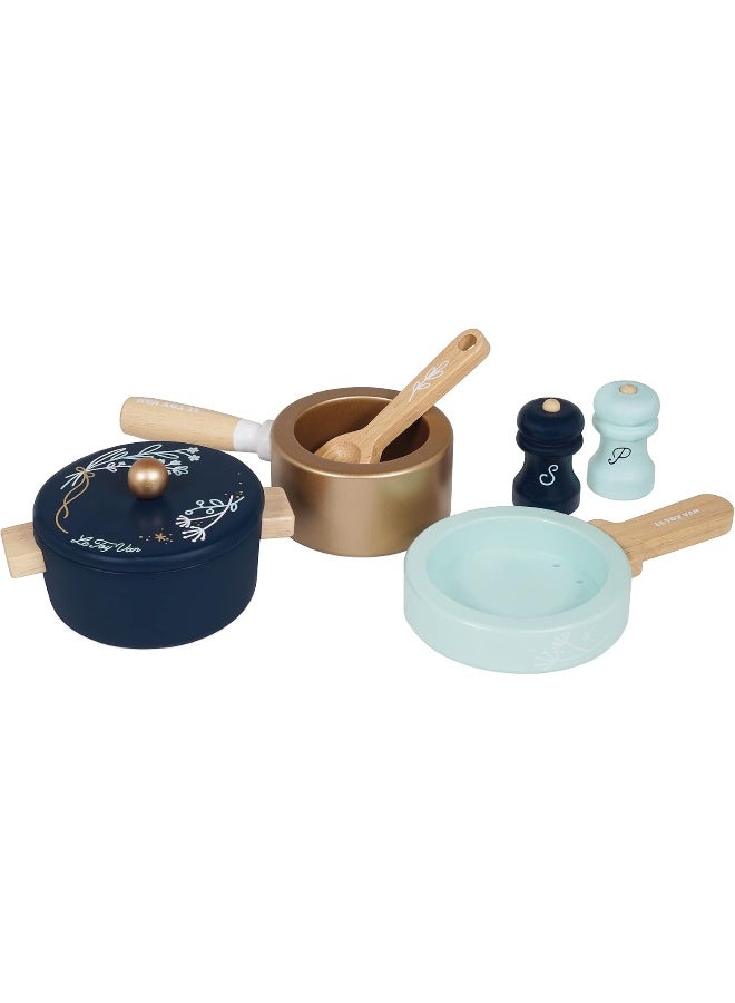 Le Toy Van - Educational Wooden Honeybake Pots and Pans Cooking Set Pretend Kitchen Play Toy | Kids Role Play Toy Kitchen Accessories