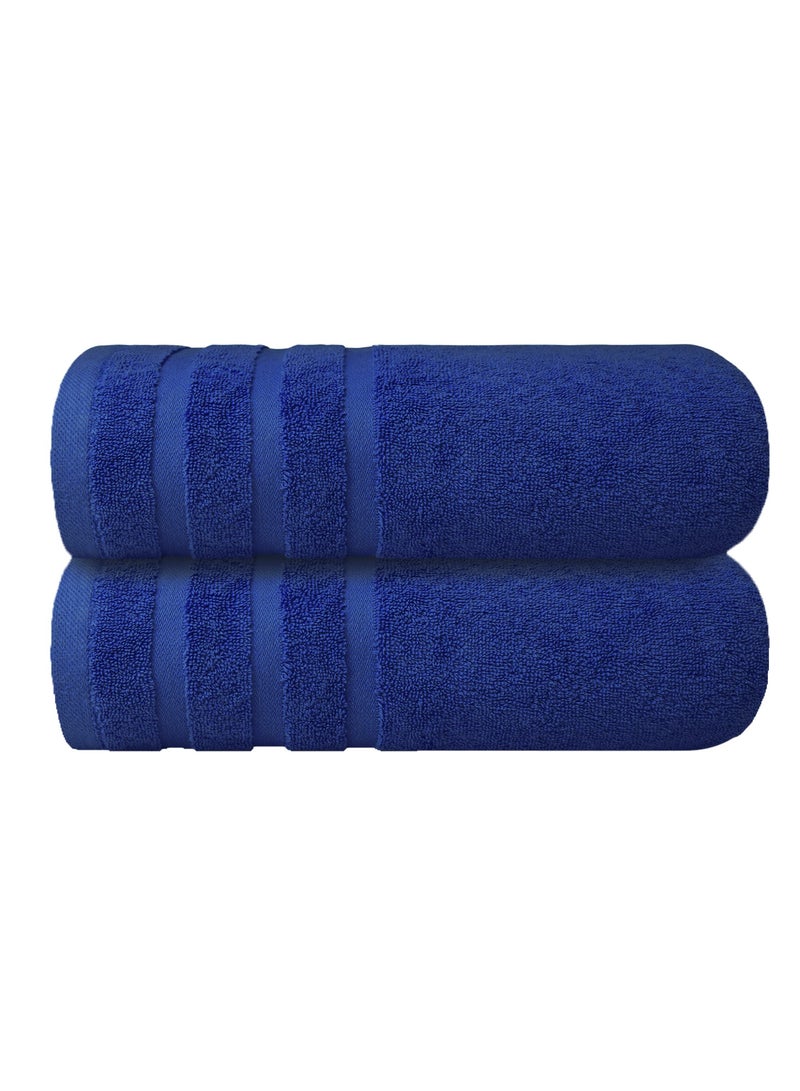 Premium Navy Blue Bath Towels 100% Cotton 70cm x 140cm Pack of 2, Ultra Soft and Highly Absorbent Hotel and Spa Quality Bath Towels for Bathroom by Infinitee Xclusives