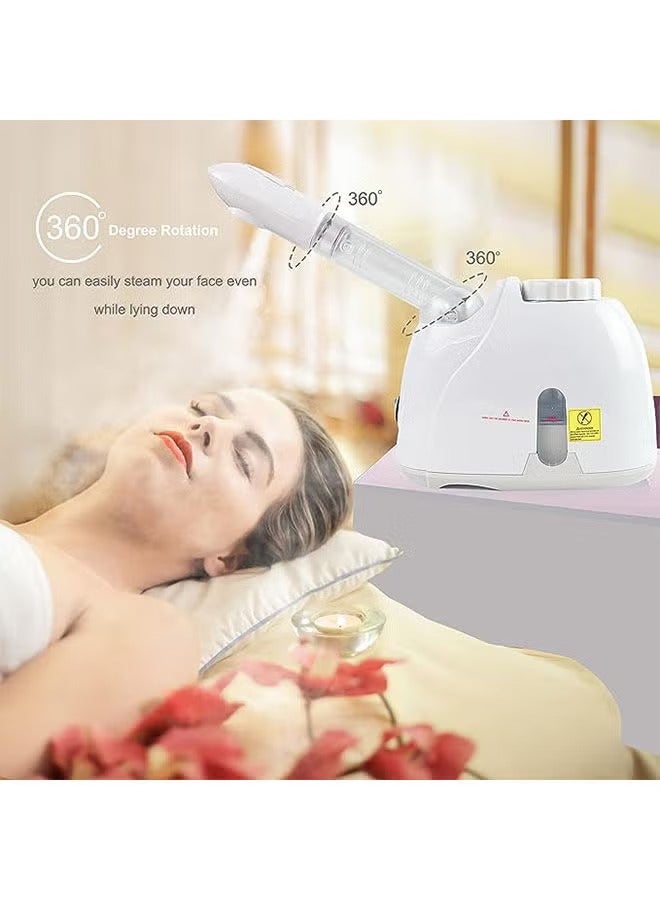 Face Steamer with 360° Rotatable Sprayer,Hot Mist Humidifier Steamer,Portable Facial Steamer for Personal Care,Use at Home or Salon