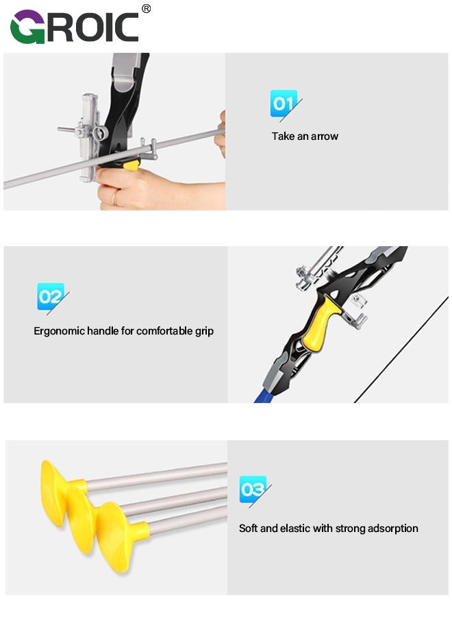 Sport Series Archery Shooting Set,  Basic Archery Set Outdoor Hunting Game, Bow and Arrow Toy for Kids, Include Target、Shoulder-strapped Quiver and 8 Suction Cup Arrows