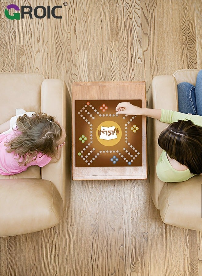 Jackaroo Board Game,Ludo Board Game,Folding Board Game for 4 Players with 16 Coins and Cards,50 cm x 50 cm Size,Jackaroo Game Family Game Marble Game
