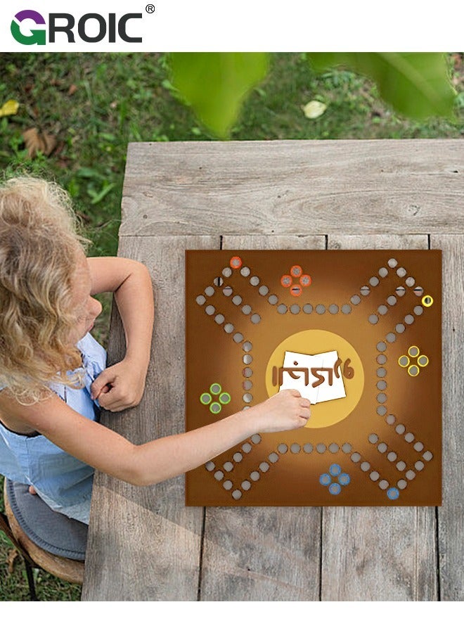 Jackaroo Board Game,Ludo Board Game,Folding Board Game for 4 Players with 16 Coins and Cards,50 cm x 50 cm Size,Jackaroo Game Family Game Marble Game