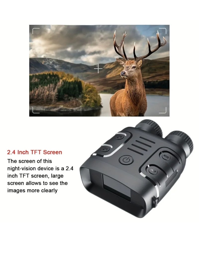 1080p Binocular, Portable And Durable Infrared Night Visions Binocular, 5x Digital Zoom Night Vision Goggles Photo Video Taking Digital Binoculars For Outdoor Hunting Boating