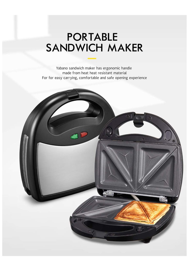 Versatile 3-in-1 Sandwich Maker with Waffle, Toaster, and Panini Press Options - Fast Heating, Easy-to-Clean Non-stick Plates, and Compact Design for Portable Use