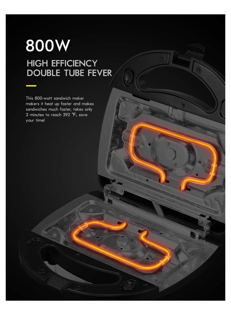 Versatile 3-in-1 Sandwich Maker with Waffle, Toaster, and Panini Press Options - Fast Heating, Easy-to-Clean Non-stick Plates, and Compact Design for Portable Use