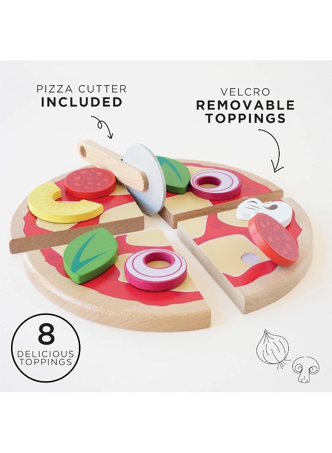 Le Toy Van - Childrens Wooden Honeybake Pizza Pretend Food Toy Playset | Toy Kitchen Accessories Play Food Role Play Toy