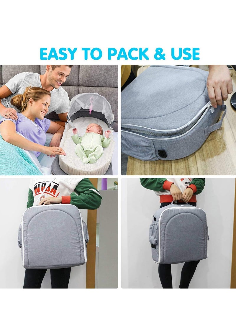 Baby Bed Portable Baby Bed Foldable Infant Crib With Cartoon Toys Detachable Cotton Cover Suitable for Travel and Home Use Easy to Carry