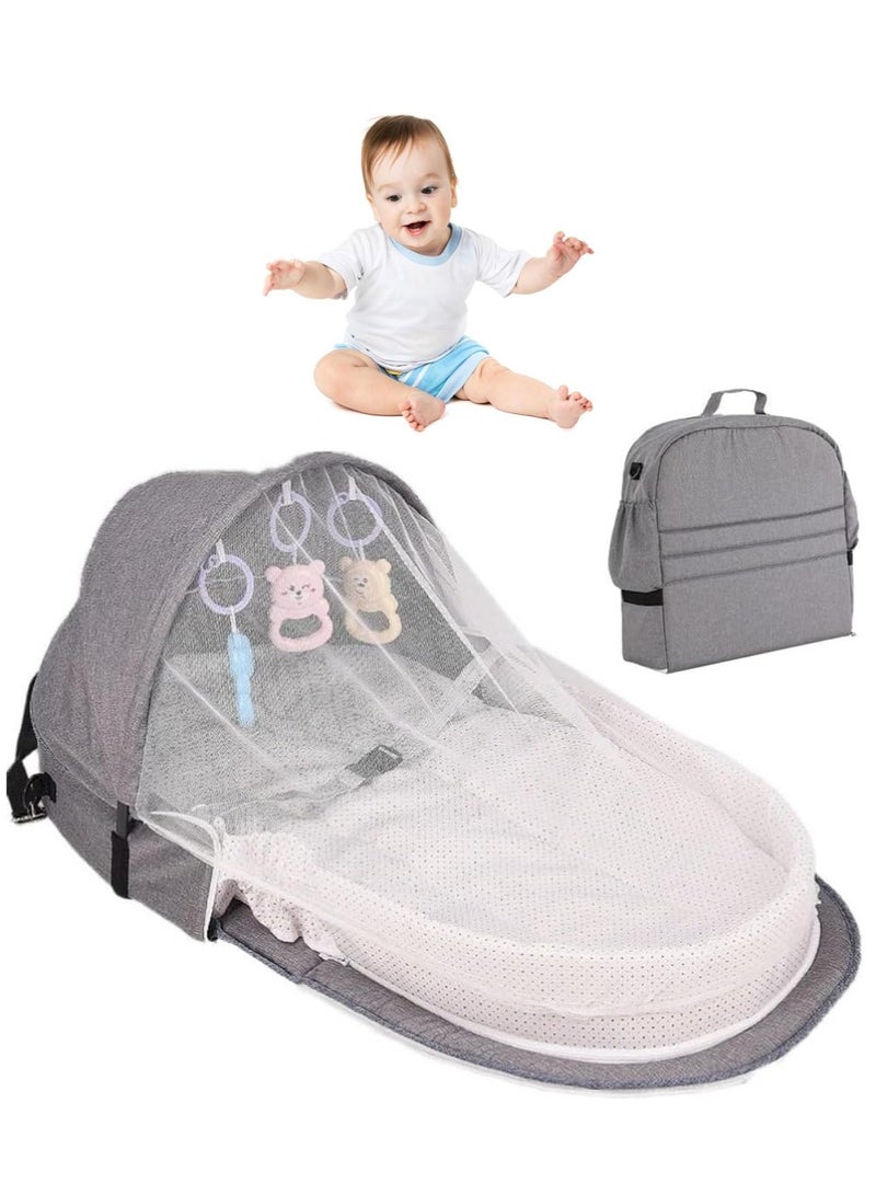 Baby Bed Portable Baby Bed Foldable Infant Crib With Cartoon Toys Detachable Cotton Cover Suitable for Travel and Home Use Easy to Carry