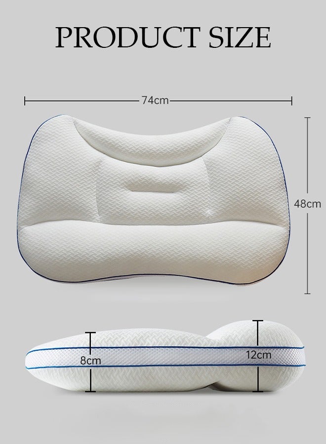 Super Comfort Ergonomic Pillow for Neck Head and Shoulder Pain Relief Contour Support Pillows for Bed Sleeping Orthopedic Cervical Spine Stretch Pillow for Side Back Stomach Sleeper