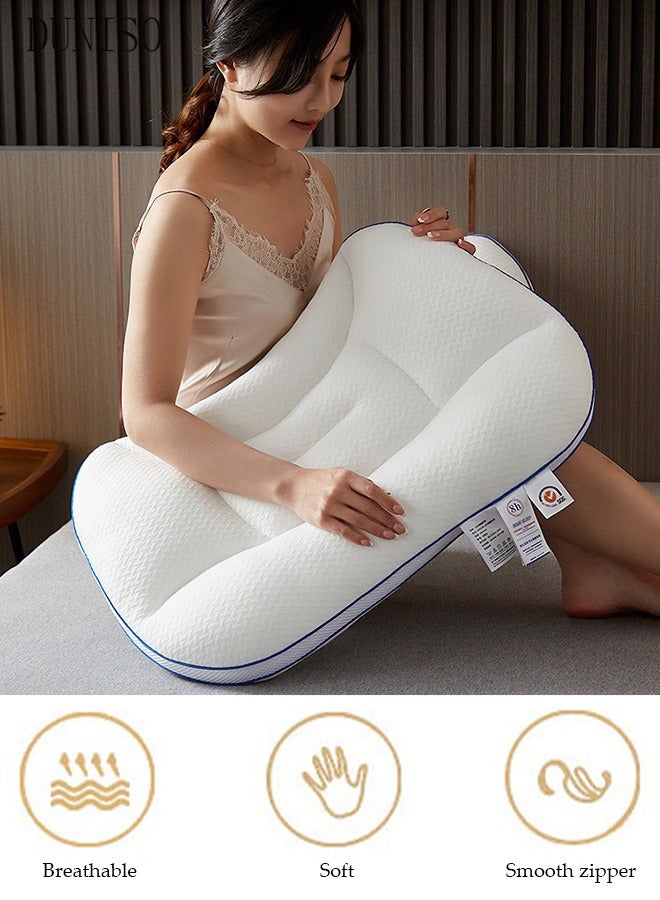 Super Comfort Ergonomic Pillow for Neck Head and Shoulder Pain Relief Contour Support Pillows for Bed Sleeping Orthopedic Cervical Spine Stretch Pillow for Side Back Stomach Sleeper