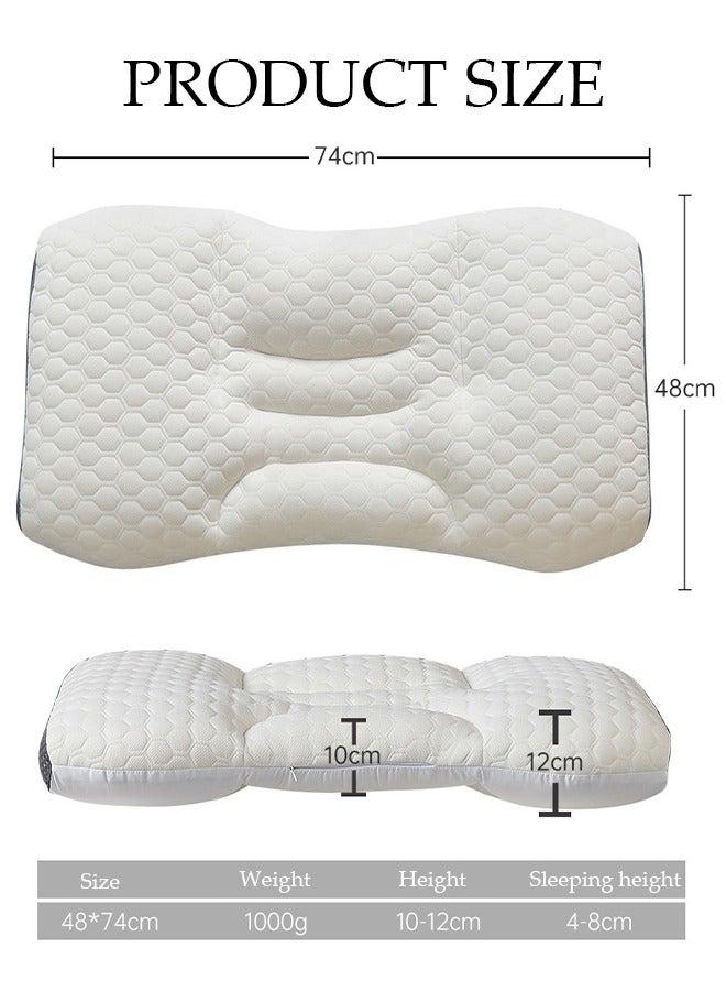 Super Comfort Ergonomic Pillow for Neck Head and Shoulder Pain Relief Contour Support Pillows for Bed Sleeping Orthopedic Cervical Spine Stretch Pillow for Side Back Stomach Sleeper