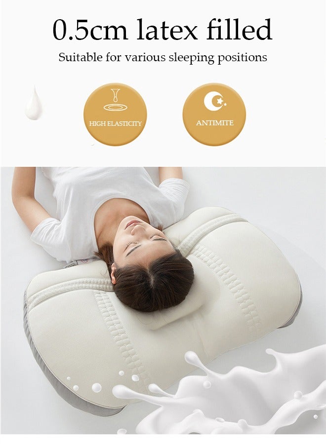 Super Comfort Ergonomic Pillow for Neck Head and Shoulder Pain Relief Contour Support Pillows for Bed Sleeping Orthopedic Cervical Spine Stretch Pillow for Side Back Stomach Sleeper