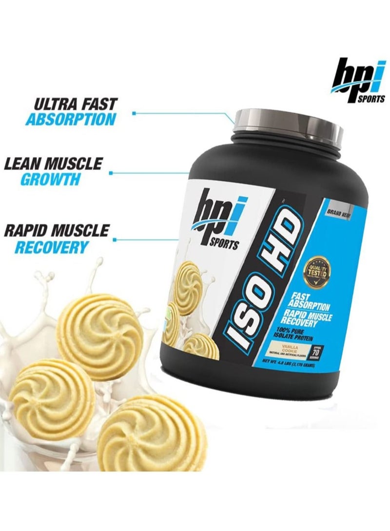 BPI Sports ISO HD 2208g, Vanilla Cookie Flavor 69 Serving