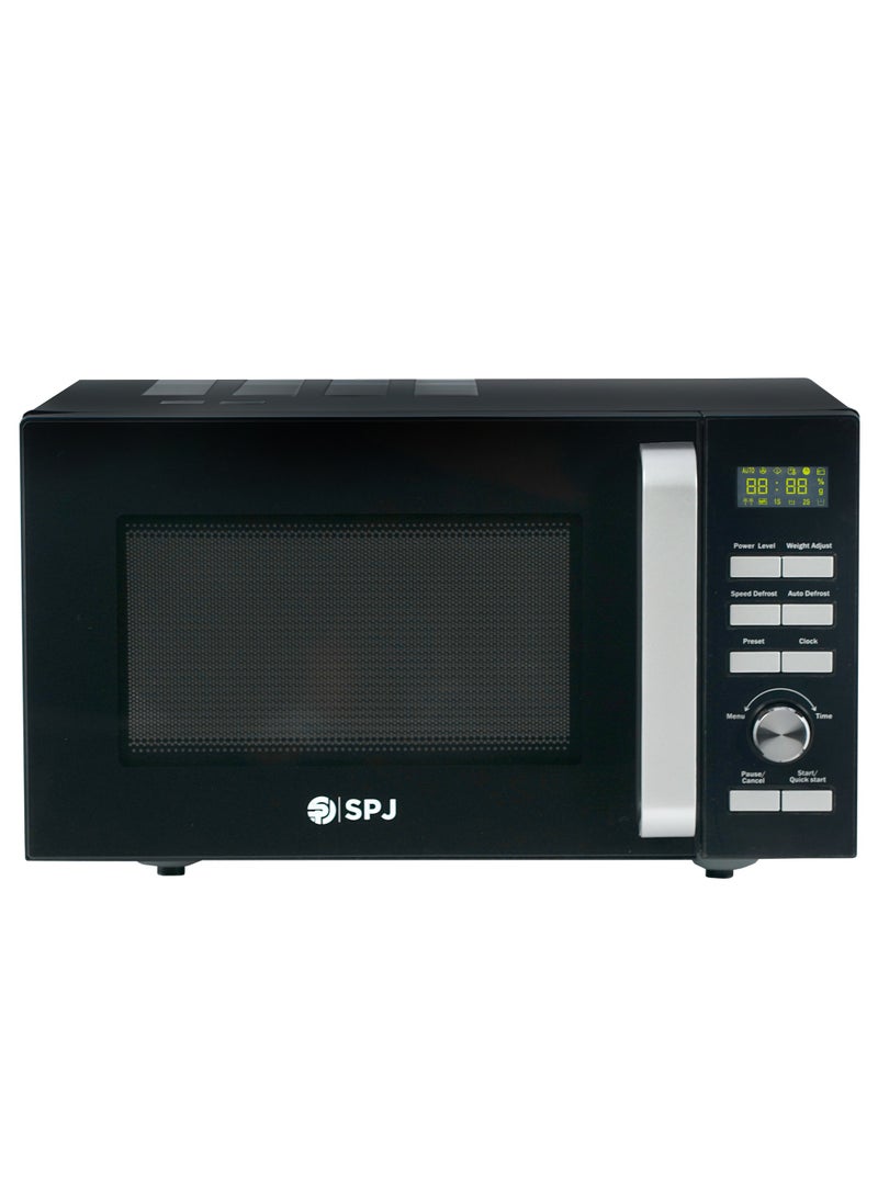 SPJ Microwave Oven 25L, 900W With 6 Power Levels, Digital Microwave, 95 Minutes Timer, Child-Safety-Lock, Easy to Use, Colour - BLACK, MWBLU-25L004