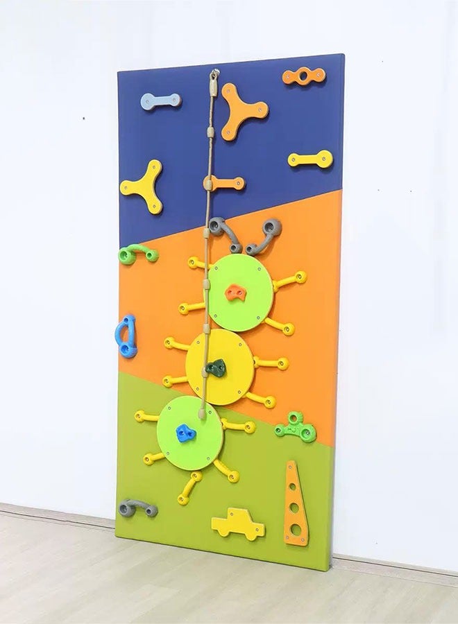 Funny Children Wooden Climbing Wall Colorful Indoor Playground Play Set Kids Sport Games 120X240CM