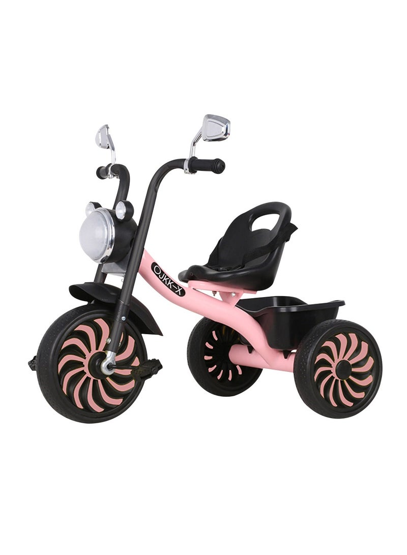 Children's Tricycle 1-3-2-6 Years Old Large Baby Toys Baby Stroller Pedal Bike Kindergarten Stroller(Pink)