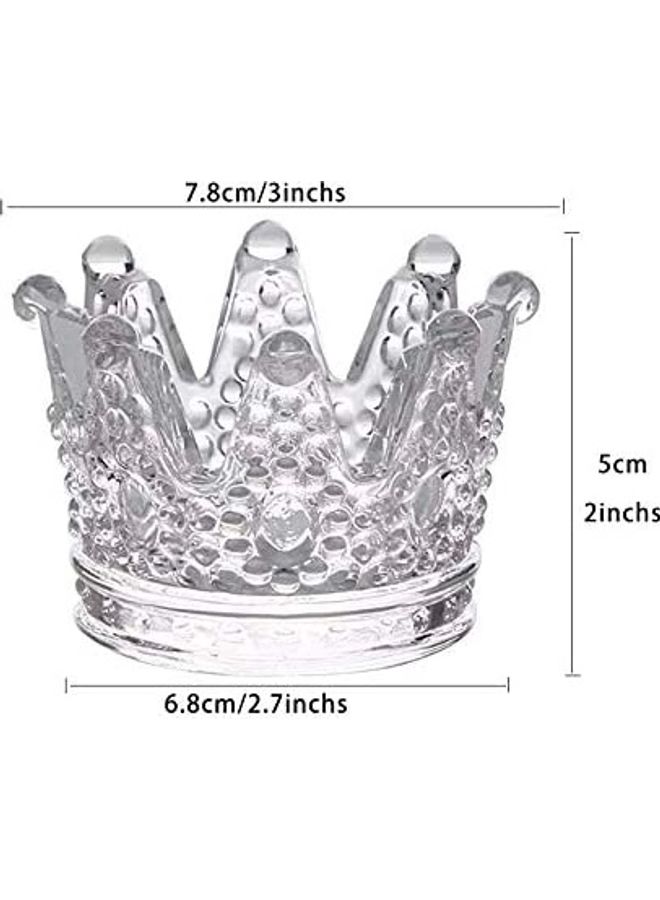 2-Piece Candle Holder Set Clear 7.8x6.8x5cm