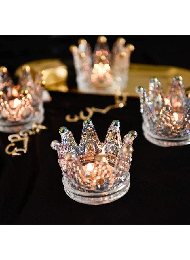 2-Piece Candle Holder Set Clear 7.8x6.8x5cm