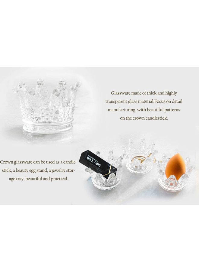 2-Piece Candle Holder Set Clear 7.8x6.8x5cm