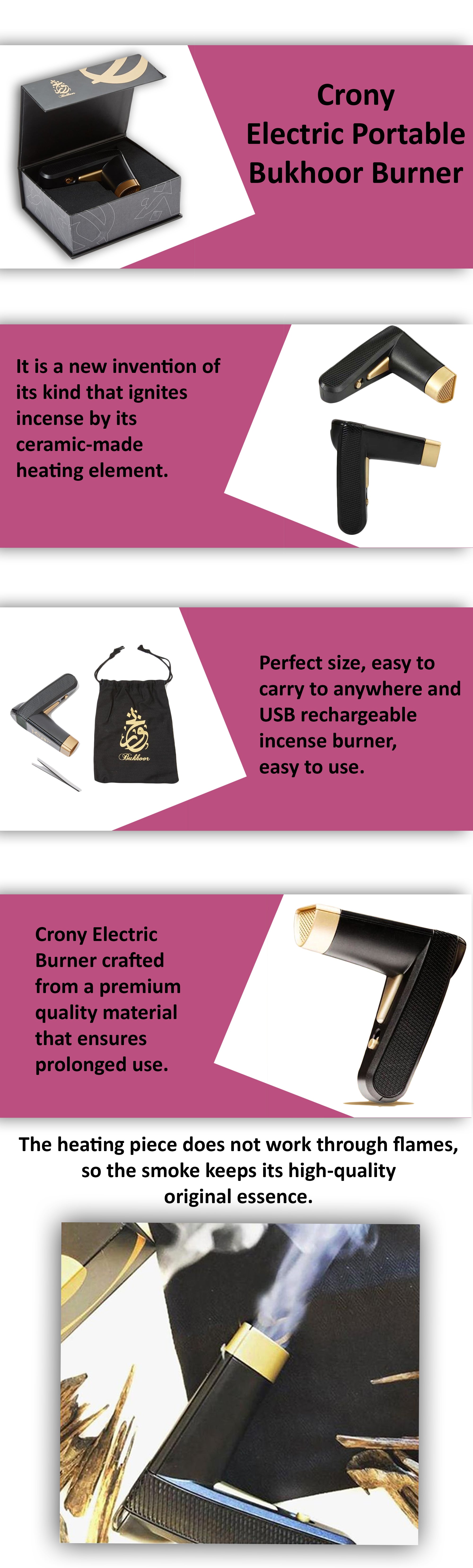 Electric Portable Bukhoor Burner Black