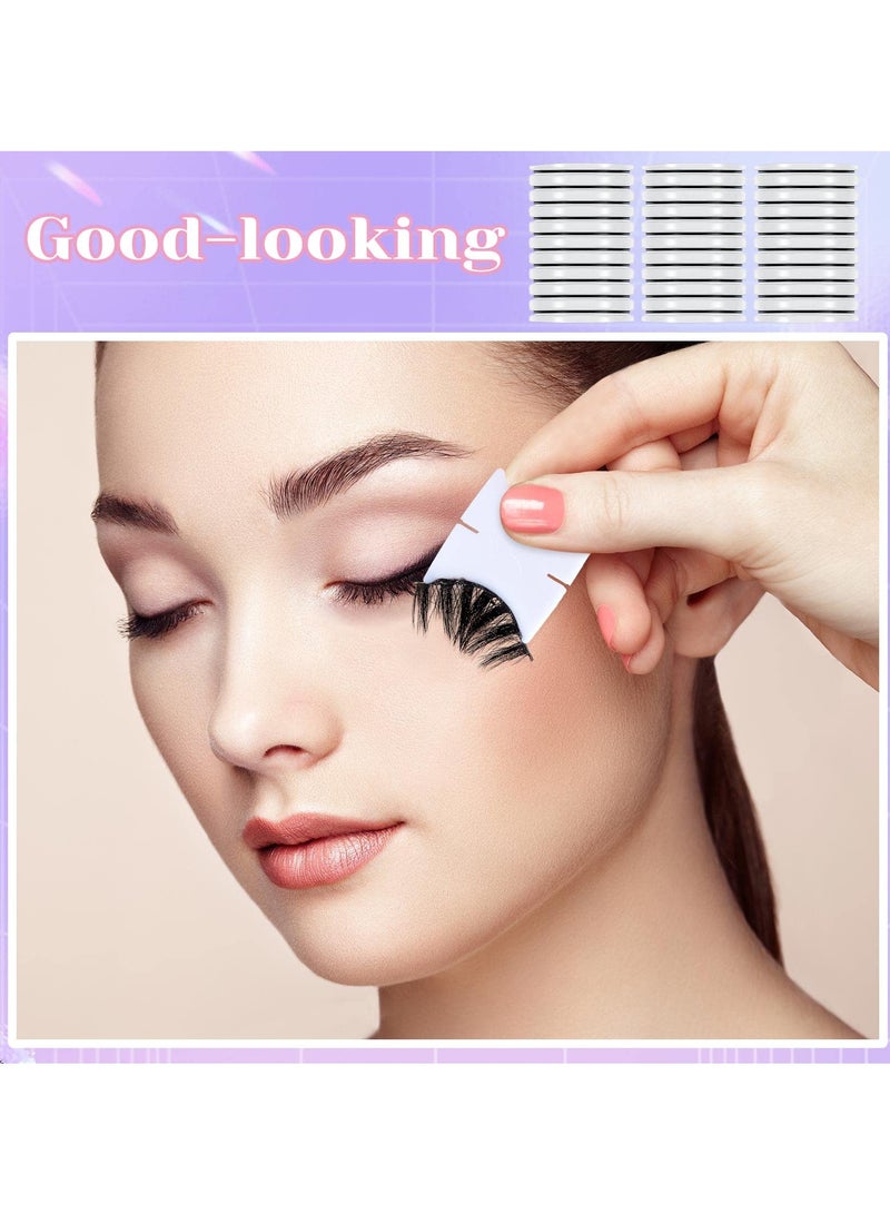 Self Adhesive False Eyelash Strips, Reusable, No Glue, Long Lasting Stickiness, Suitable for Most Strips of False Eyelashes, 1 Pcs 10 Pieces, 6 Pcs 1 Set, a Total of 60 Pieces.