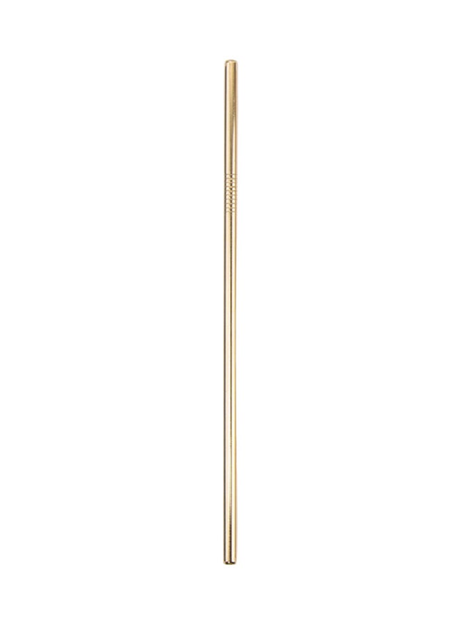 10-Piece Light Drinking Straw Set Light Gold 21.5x0.6centimeter