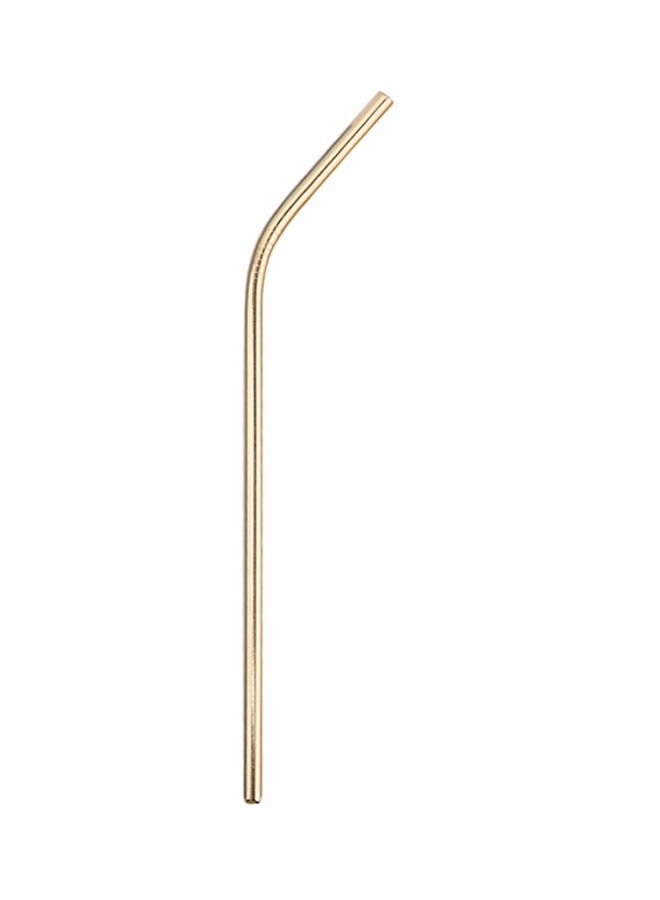 10-Piece Light Drinking Straw Set Light Gold 21.5x0.6centimeter
