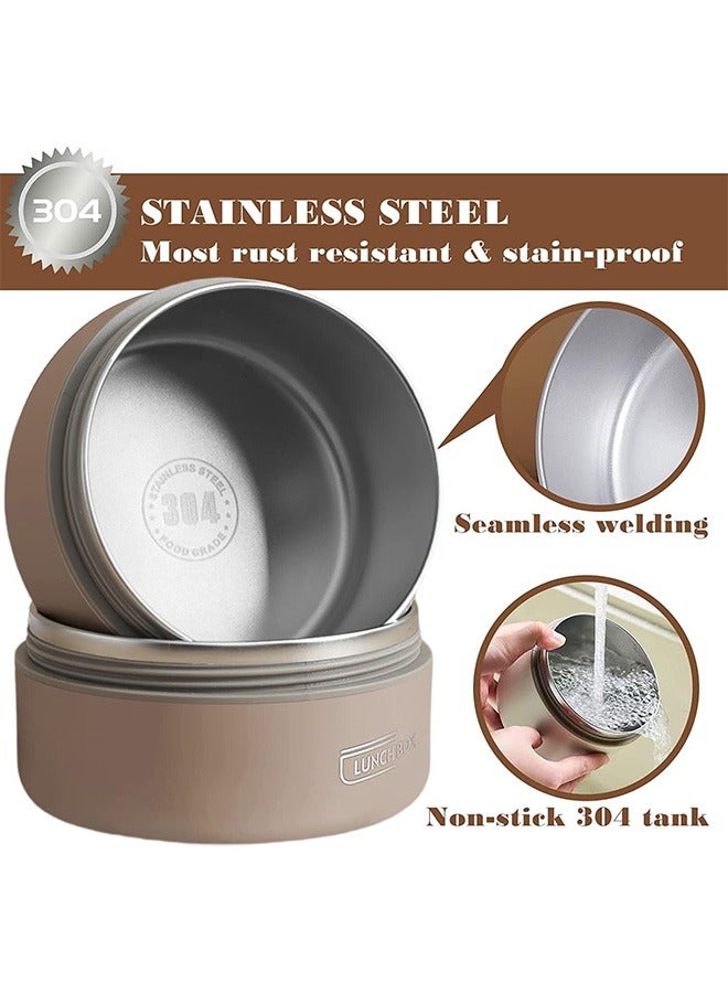 Stainless Steel Bento Box Adult Lunch Box, Portable Insulated Food Lunch Container Set with Thermal Lunch Box, 4 Separate Stackable Lunch Container for Adult Kids Men Women.
