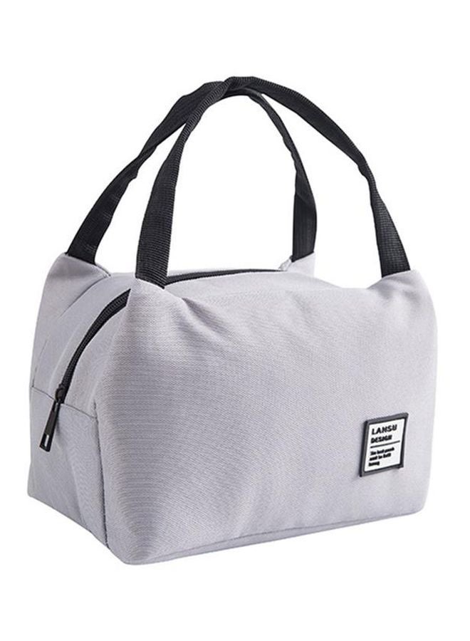 Insulated Thermal Cooler Lunch Bag Grey/Black 18x15x28cm