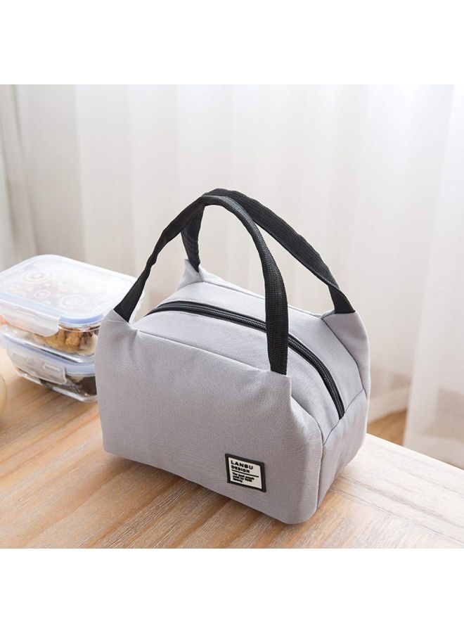 Insulated Thermal Cooler Lunch Bag Grey/Black 18x15x28cm