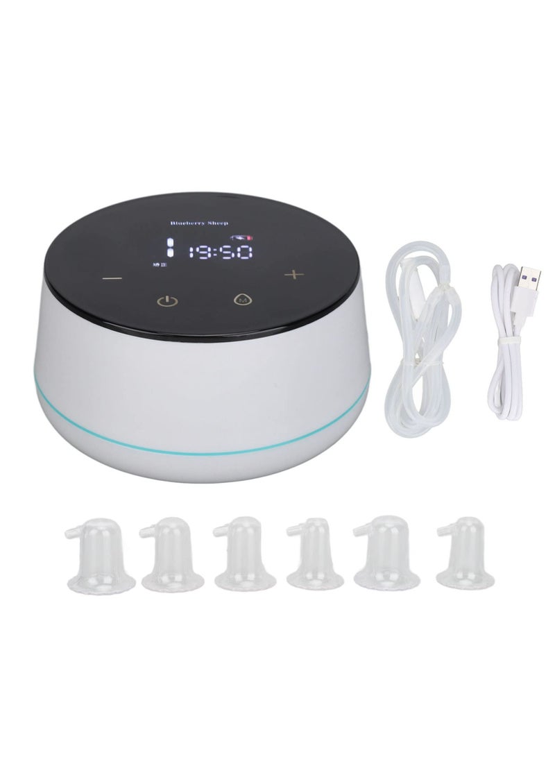 Electric Nipple Corrector for Flat or Inverted Nipples Rechargeable Flat Short Nipple Puller with LED Display and 6 Nipple Covers for Women, Help Breastfeeding