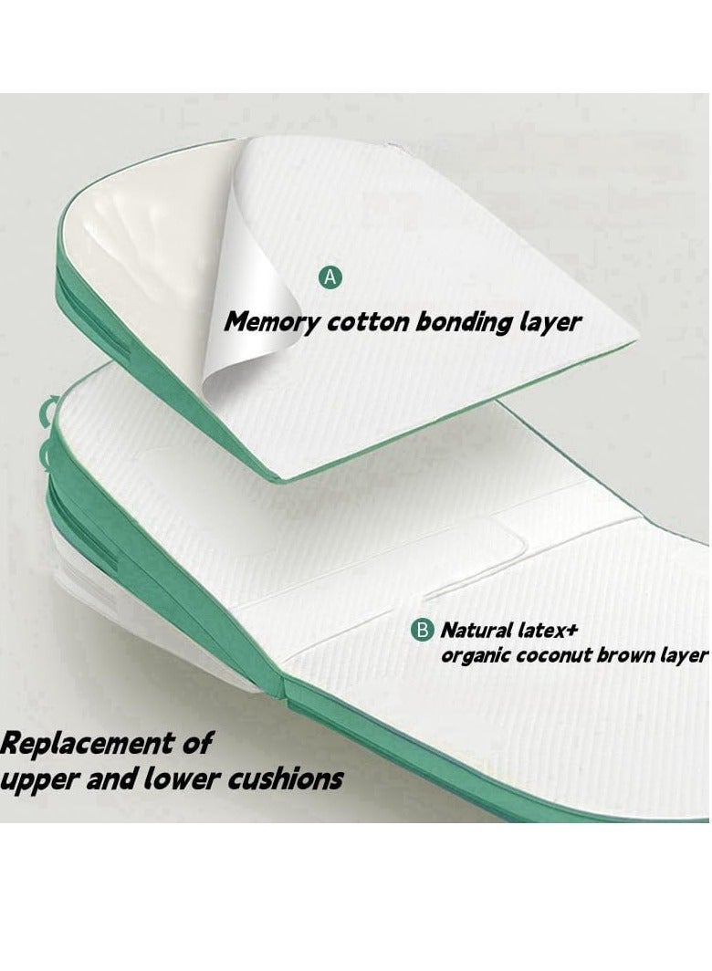 Wedge Pillow Baby Crib Nursery Pillows, Ergonomic Anti Vomiting Pillow, Prevent Spitting Flat Head Reflux, Height Adjustable Breastfeeding Pillow, Side Rails to Prevent Infant From Falling（coffee)