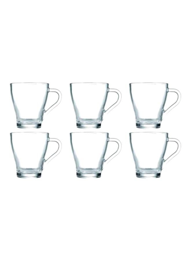 6-Piece Glass Mug Set Clear