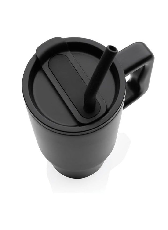 BERN - Recycled Stainless Steel Tumbler with Reusable Straw - Black