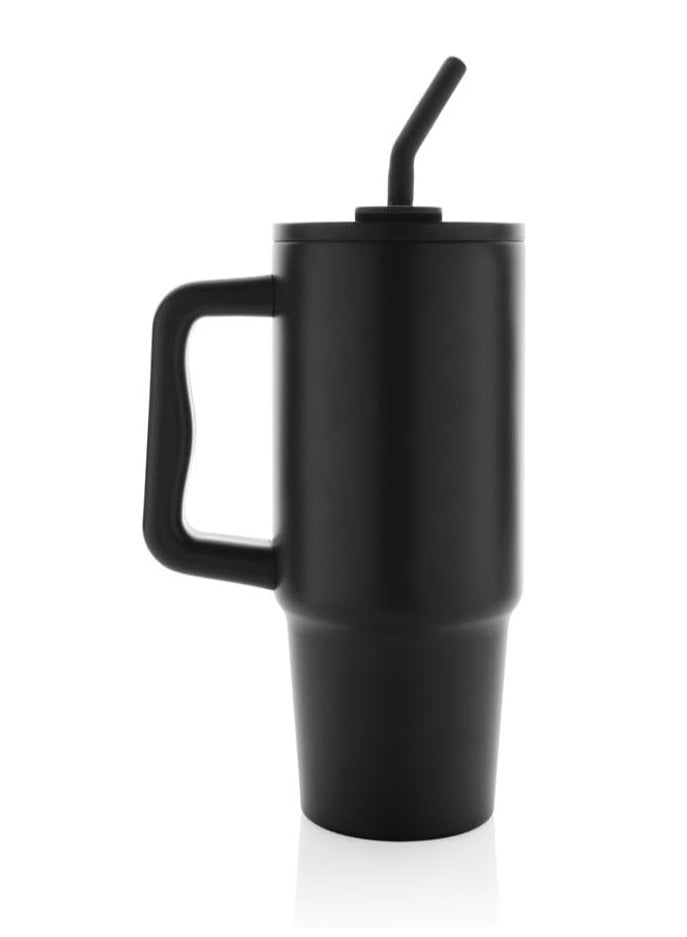 BERN - Recycled Stainless Steel Tumbler with Reusable Straw - Black