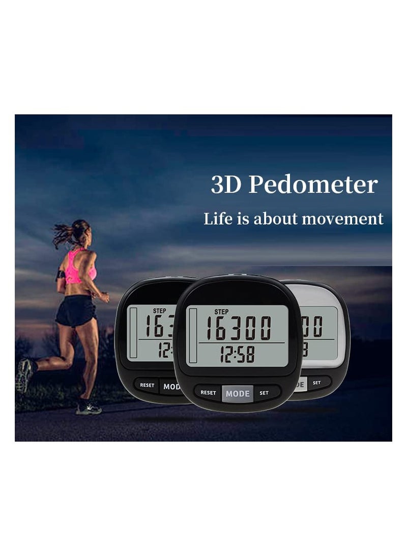 Exercise Pedometer 3D Walking Pedometer Walking Distance Miles Counter 7 Days Memory Monitoring Adult Exercise Pedometer Accurate Pedometer