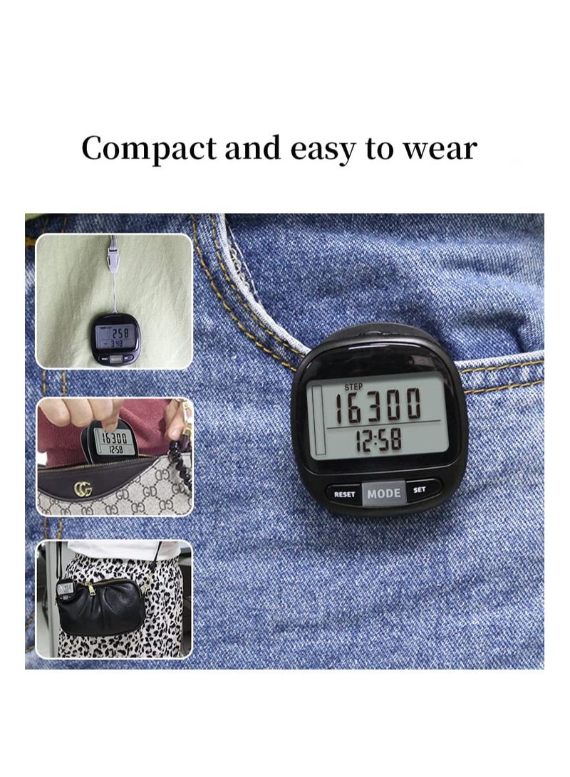 Exercise Pedometer 3D Walking Pedometer Walking Distance Miles Counter 7 Days Memory Monitoring Adult Exercise Pedometer Accurate Pedometer