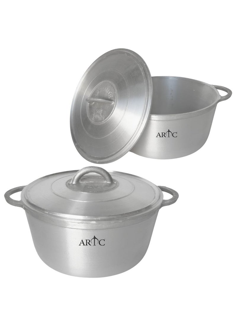 ARTC Premium Cast Iron Cookware And Die Cast Heavy Duty Cooking Pot Set Of 5 Pieces For Home-Use Hotels Kitchen Restaurant Outdoor And Camping