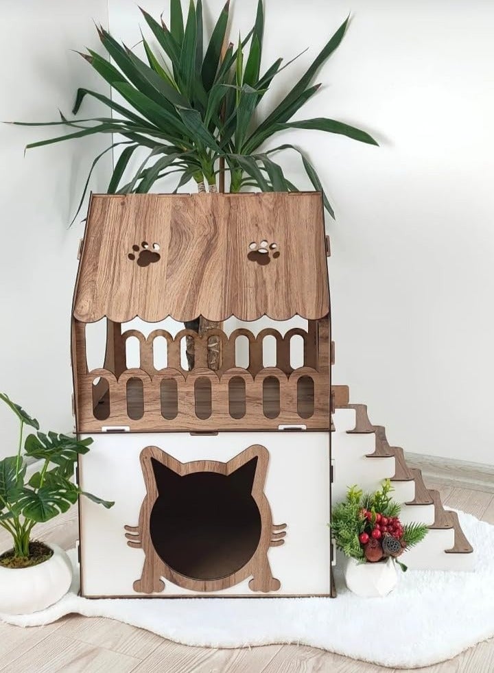 Cat villa cat House Lux Cat House Cat Double Decker Cat House Duplex Cat House Cat bed