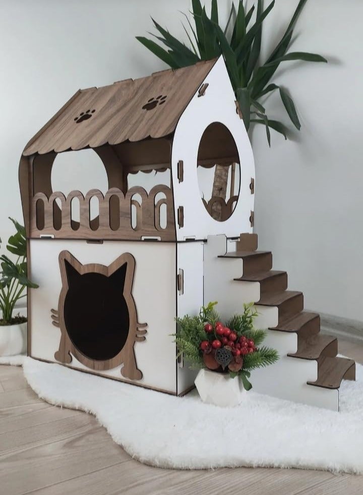 Cat villa cat House Lux Cat House Cat Double Decker Cat House Duplex Cat House Cat bed