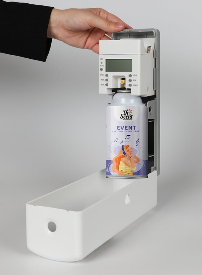 Dr Scent Breeze of Joy, Combo | Automatic Air Freshener Spray Dispenser LCD with 300 ml Aerosol Spray Refill | Long-Lasting Fragrance for Home & Office. (Event)