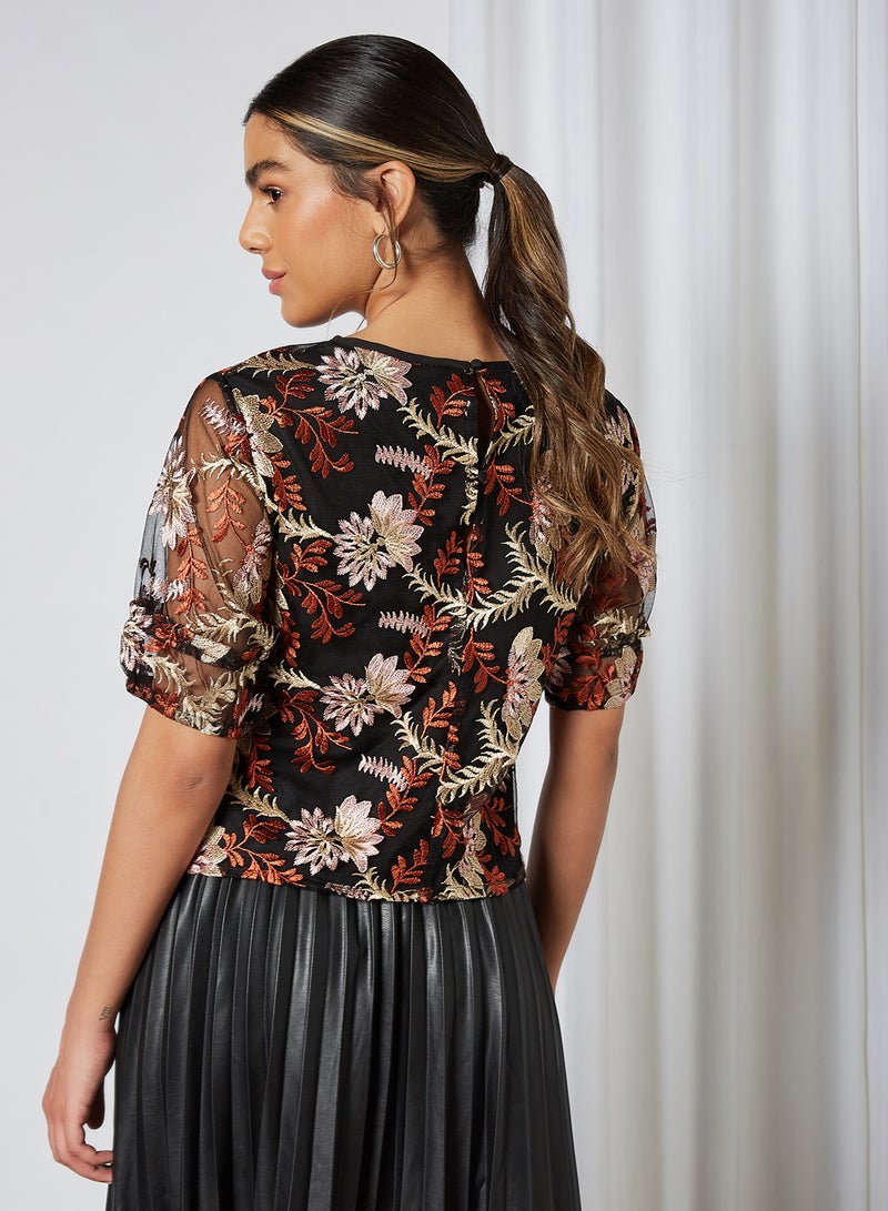 Embroidered Blouse Black Embroidery