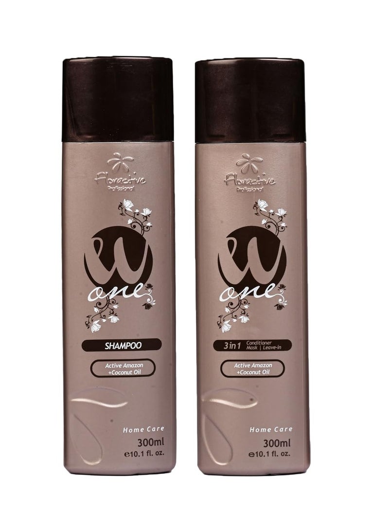 Floractive Properssional W-ONE Home Care Shampoo and Conditioner Combo Set of 300ml
