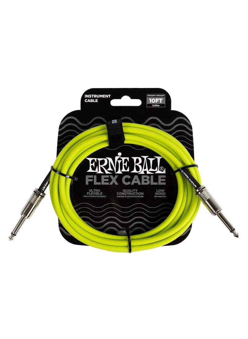 Ernieball Instrument Cable 10Ft Green P06414