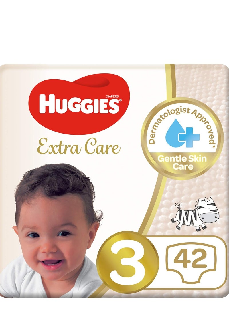 Huggies Extra Care, Size 3, 4 - 9 kg,42 Diapers