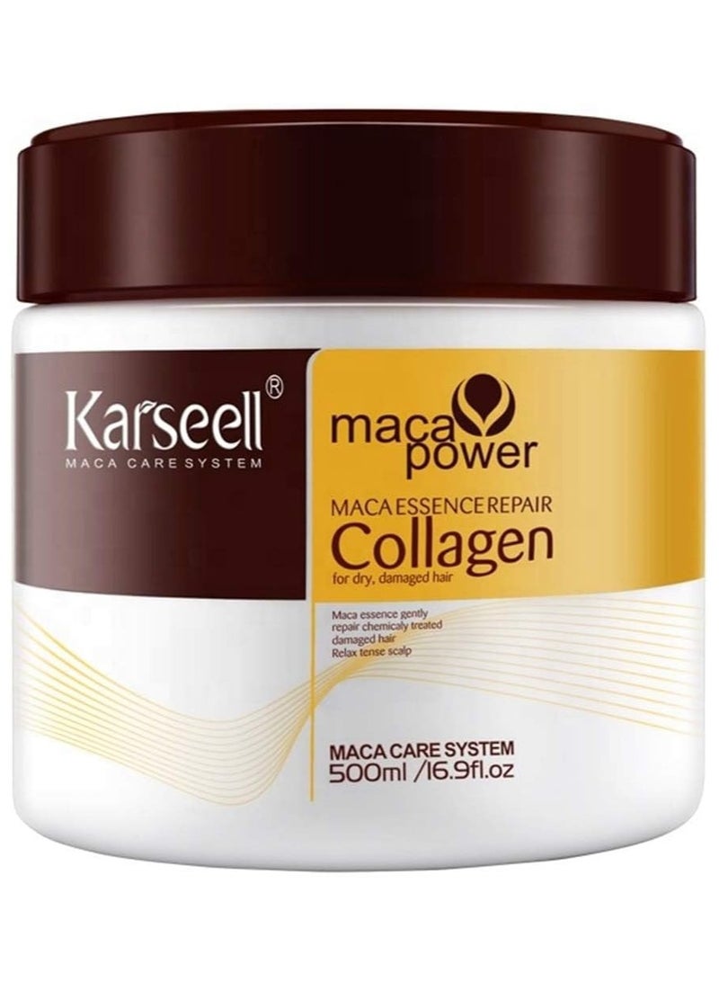 Collagen Hair Treatment Deep Repair Conditioning Argan Oil Collagen Hair Mask Essence for Dry Damaged Hair All Hair Types