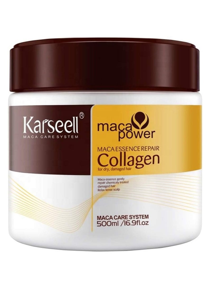 Collagen Hair Treatment Deep Repair Conditioning Argan Oil Collagen Hair Mask Essence for Dry Damaged Hair All Hair Types